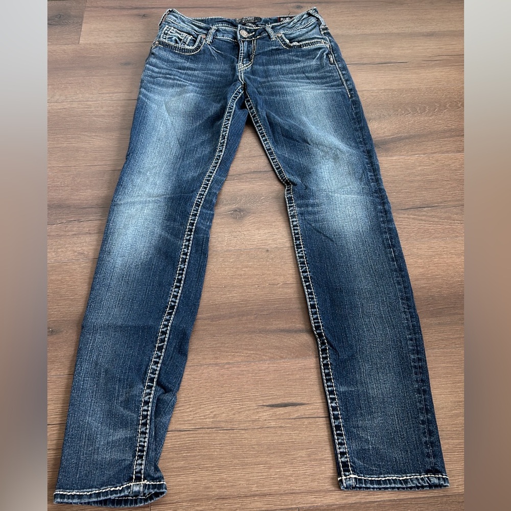 Silver Boyfriend Style Classic Blue Women's Jeans Size 27